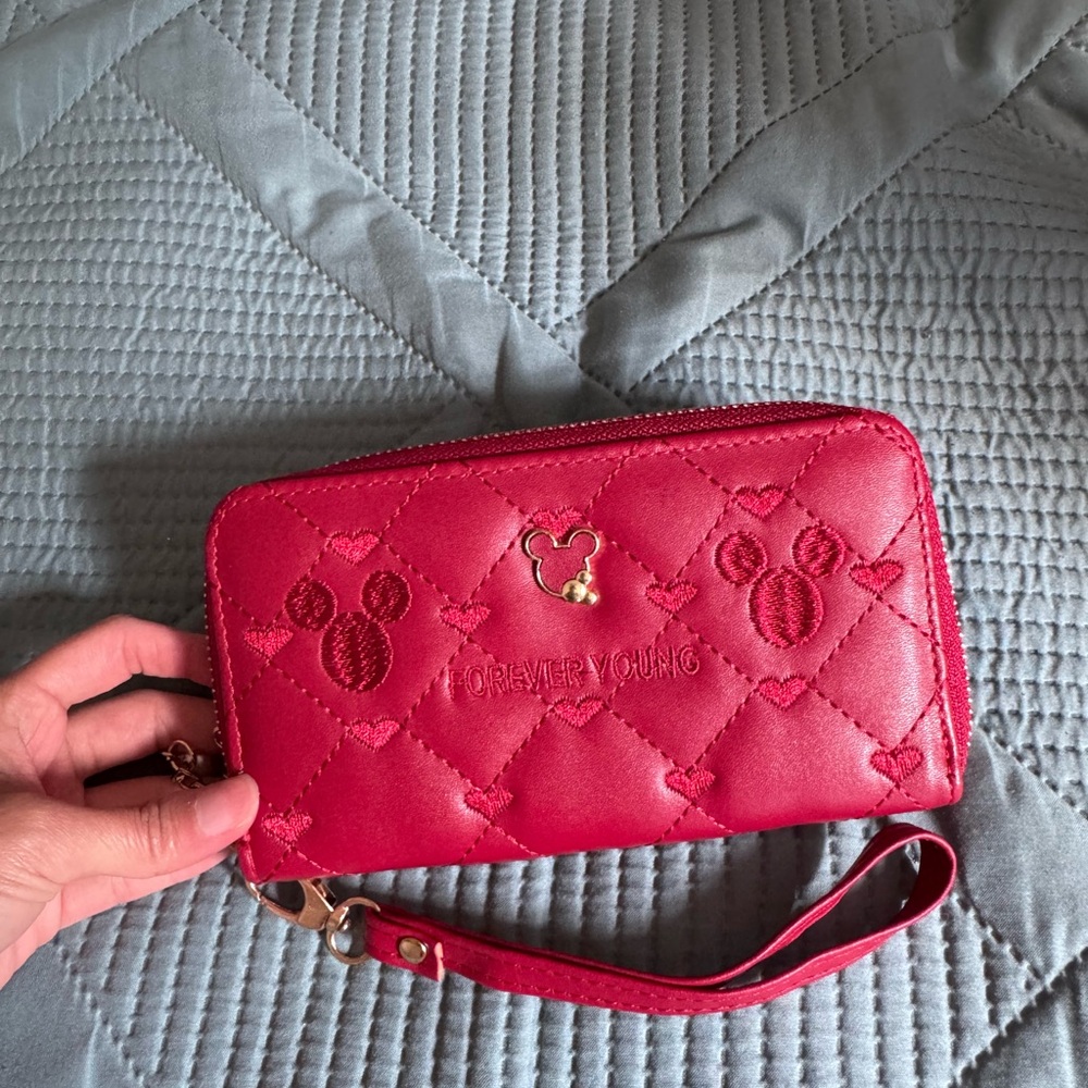 Forever Young Red Quilted Wristlet